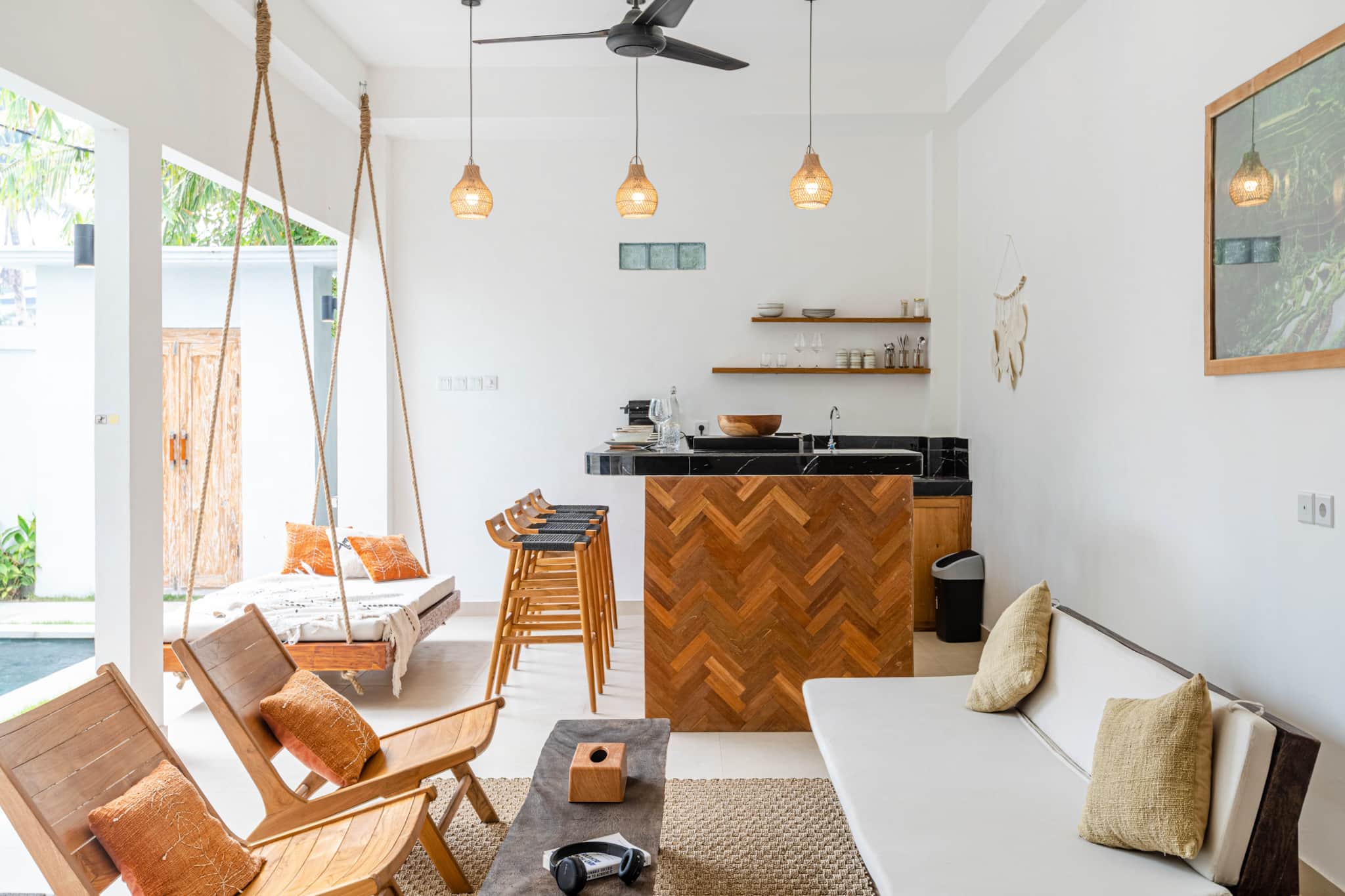 6-person Boho Villa Canggu Perenenam, Rooftop cinema, pool 8
